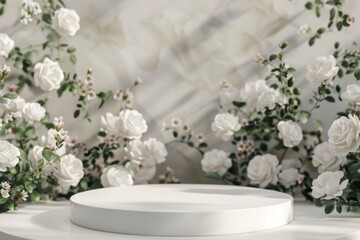 Elegant White Roses with Soft Background for Photography Display