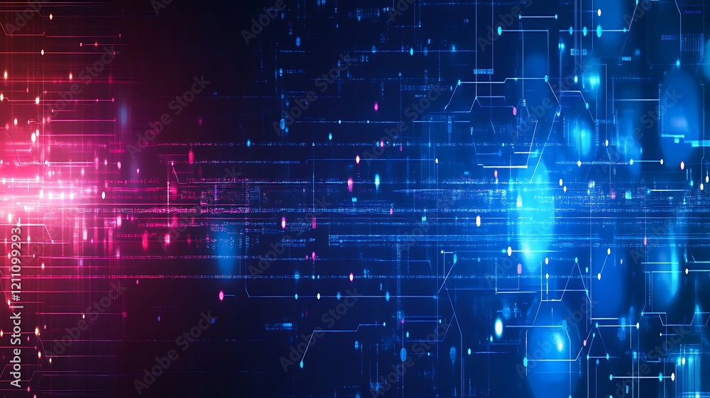 Aufkleber abstract digital network data flow visualization