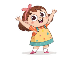Obraz premium little girl. cartoon, child, vector, kid, illustration, baby, boy, little, smile, childhood, woman, people, character, smiling, fun, art, cute, drawing, kids, person, funny, school, pink, small