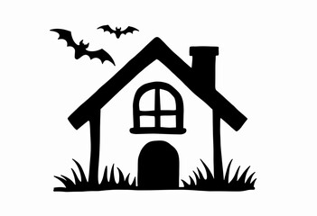 Solid Black Line Fantasy House Icon: Whimsical Home Symbol, Unique Building Outline on White Background, Stock Vector Illustration, Magical Architecture Design.
