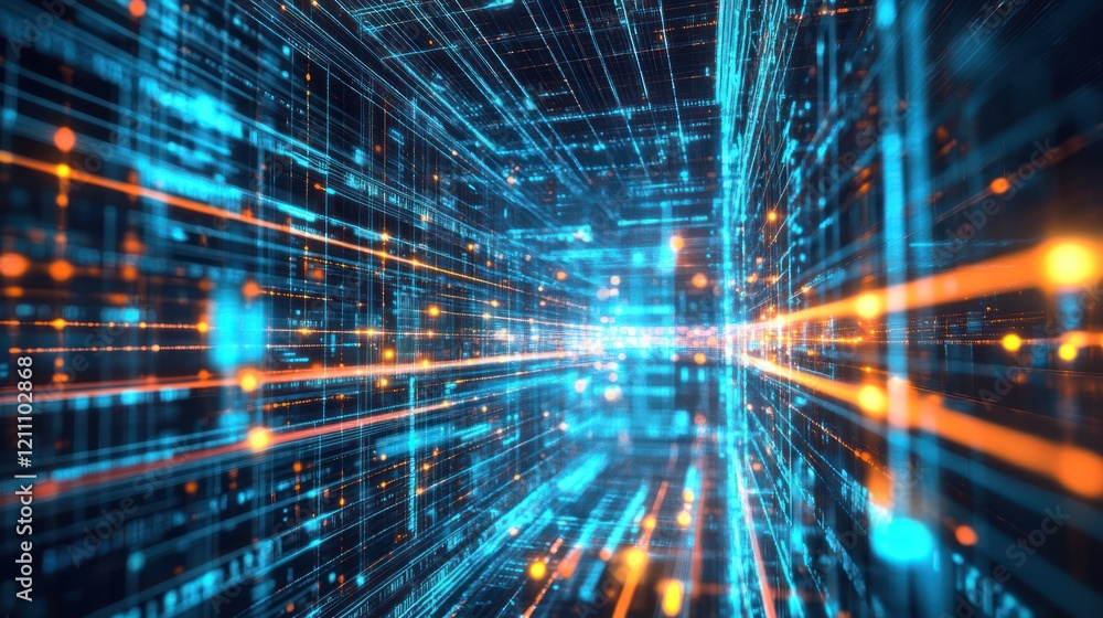 Poster digital data stream: a journey through cyberspace