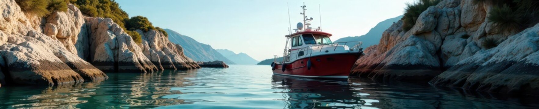 Un bote o barco en medio de rocas mojadas con textura irregular, docks, boat docked, barcos