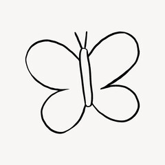 Butterfly doodle collage element vector