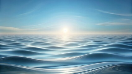 Serene Ocean Waves Under a Tranquil Sky at Sunrise, Reflecting the Golden Light