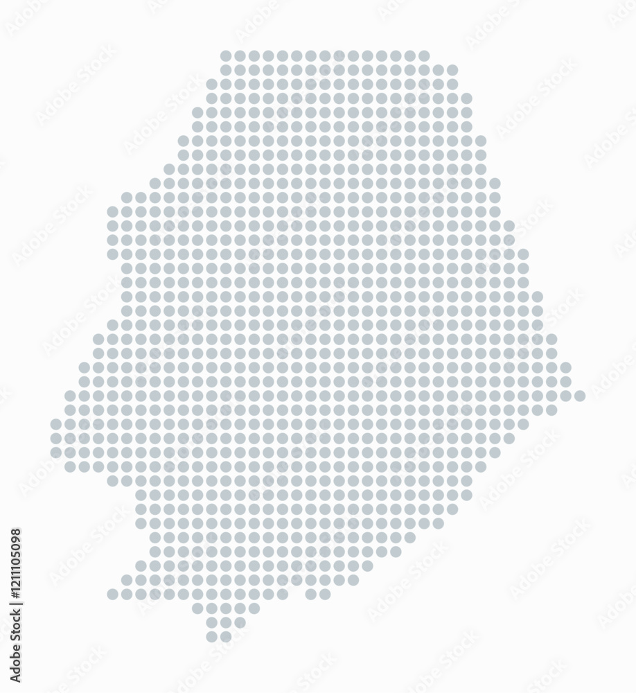 Poster niue dotted map. digital style map of the country on white background. niue shape with circle dots. 