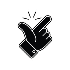 It’s simple - finger snap icon in flat style. Easy icon. Finger snapping click flick hand gesture sign - stock vector