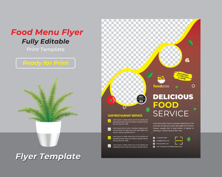 Food menu flyer template layout