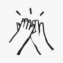 High five hands gesture doodle illustration vector © Rawpixel.com