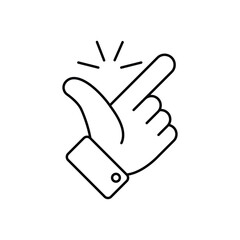 easy icon, finger snapping line sign - editable stroke vector illustration eps10