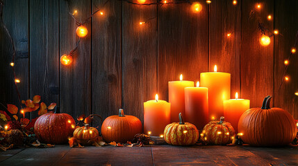 Obraz premium pumpkin, halloween, horror, scary, holiday, autumn, october, background, candle, celebration, spooky, night, ghost, orange, decoration, lantern, symbol, glowing, season, creepy, light, party, funny, d