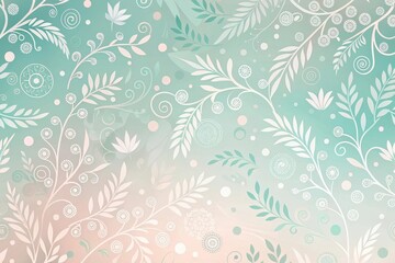 Elegant Floral Design Pastel Swirls and Delicate Branches on a Soft Gradient Background