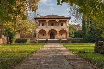 Fototapeta premium Autumn Palace Courtyard Path