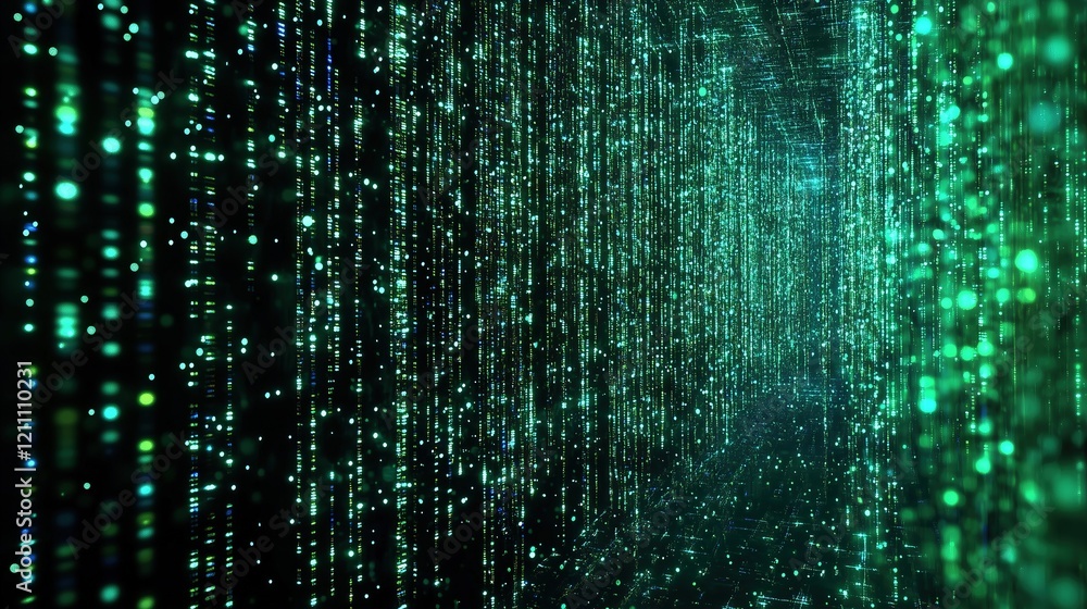 Poster particles in digital cyberspace and the idea of digital data networks