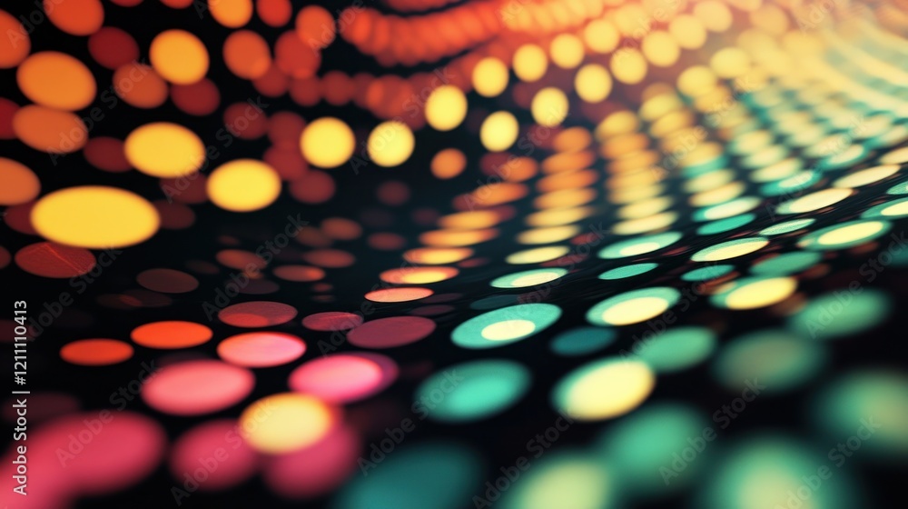 Poster abstract background with glowing circles of vibrant color forming an abstract pattern