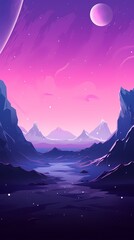 Digital technology purple and pink science fiction space poster background