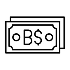 Brunei Dollar Note Outline Style Icon