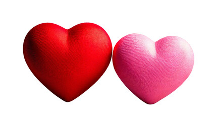 Obraz premium 3D Pink and Red Hearts for Valentine's Day Love With Care Concept 