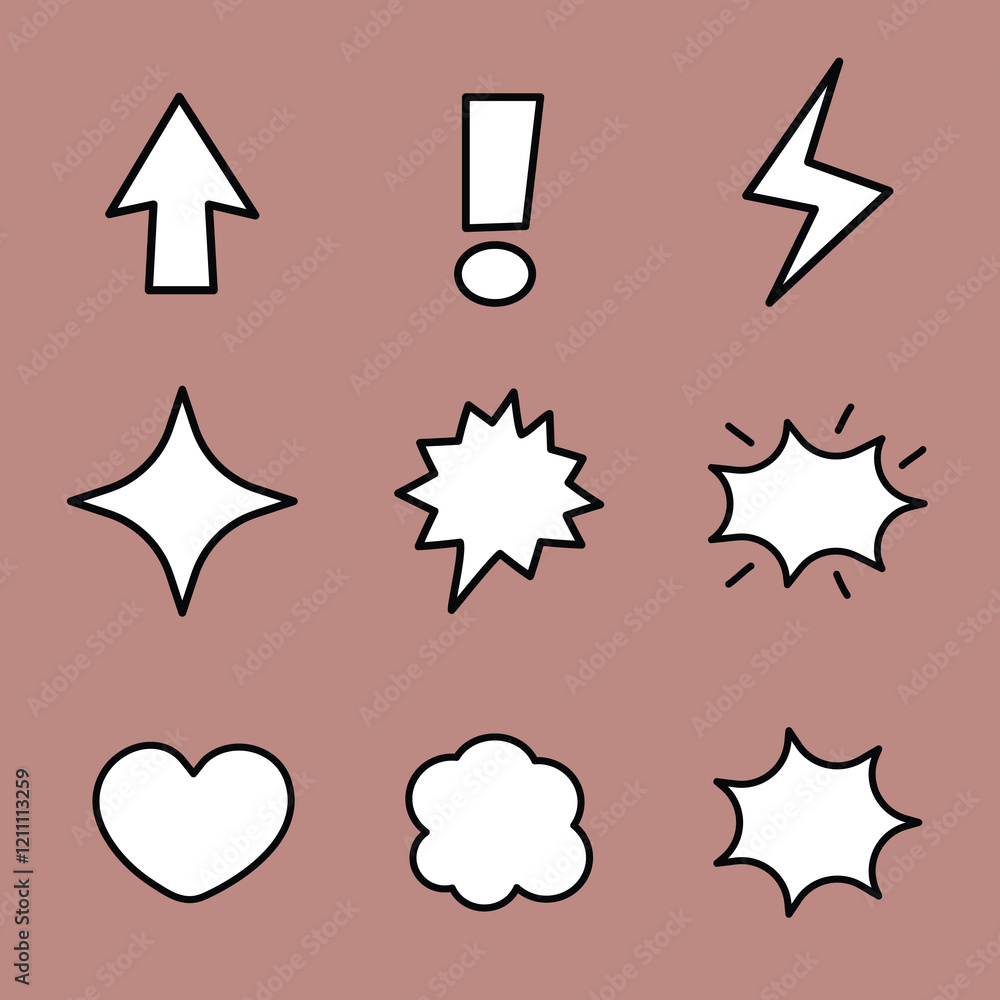 Poster collection of blank speech bubble shapes in various styles. set of speech bubbles graphic design. il