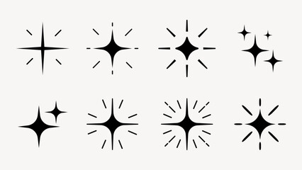 Shine star sparkle vector set. Sparkle star icons. Shine icon. Stars sparkle doodles vector. Set sparkles star symbols vector. Bright sparkle, star sparkle, shiny flash star. Star shine sparkle icon