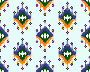 Colorful geometric pattern with vibrant shapes and intricate designs. Ideal for textiles or wallpapers