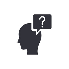 Asking question solid icons, minimalist vector illustration ,simple transparent graphic element .Isolated on white background