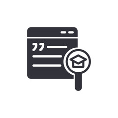 Academic research solid icons, minimalist vector illustration ,simple transparent graphic element .Isolated on white background