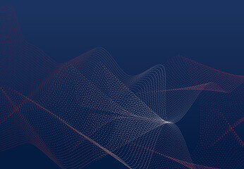 Abstract Blue Wave Pattern with Lines and Digital Design