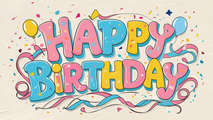 Fototapeta premium Colorful Happy Birthday Celebration Banner Design
