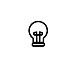 Bulb lamp icon vector line art, sign and symbol outline. Mobile apps and technology symbol icon, minimalist vector icon