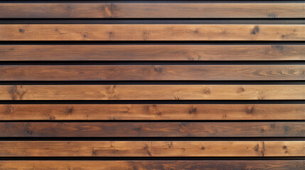 horizontal brown wood plank wall texture with dark separators for exterior siding paneling and cladding design featuring natural rustic grain patterns and modern decorative finishes 