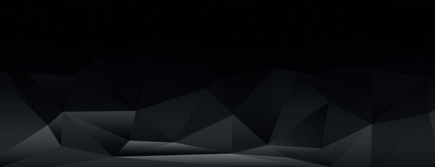 Geometric background with black and gray tones. The background features angular shapes, creating a modern, abstract background style. Modern abstract geometric minimal background vector