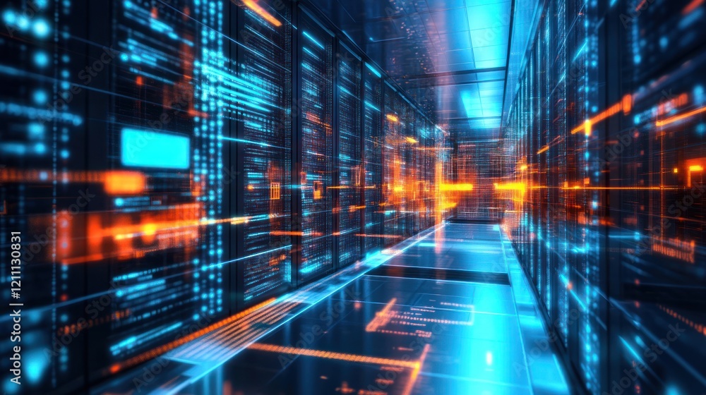Poster digital data stream: a journey through the heart of a modern data center
