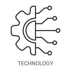 Technology Icon Vector Illustration Line Style