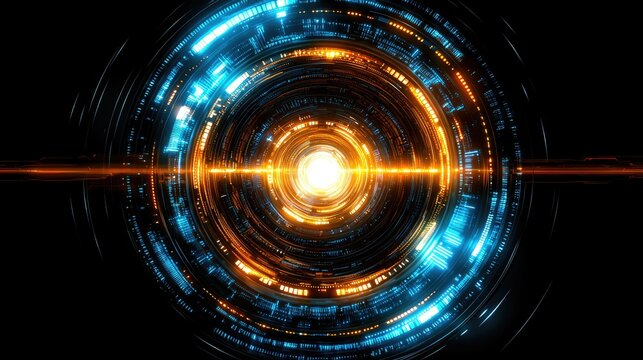 Abstract Futuristic Technology Circular Interface Design