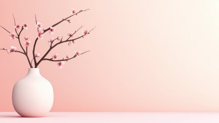 Chinese New Year, cherry blossoms blooming with copy space, symbolizing a bloom of romantic luck: embracing beautiful love.