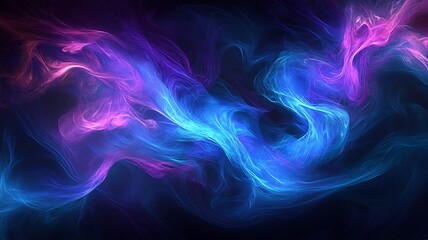 Abstract Blue and Purple Swirling Light Energy