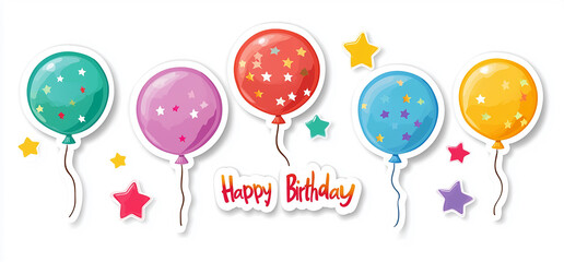 Happy Birthday Banner with Balloons