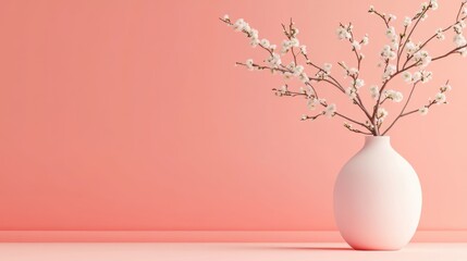 Chinese New Year, cherry blossoms blooming with copy space, symbolizing a bloom of romantic luck: embracing beautiful love.
