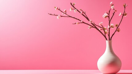 Chinese New Year, cherry blossoms blooming with copy space, symbolizing a bloom of romantic luck: embracing beautiful love.