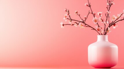 Chinese New Year, cherry blossoms blooming with copy space, symbolizing a bloom of romantic luck: embracing beautiful love.