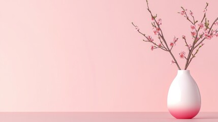 Chinese New Year, cherry blossoms blooming with copy space, symbolizing a bloom of romantic luck: embracing beautiful love.