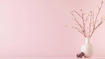 Chinese New Year, cherry blossoms blooming with copy space, symbolizing a bloom of romantic luck: embracing beautiful love.