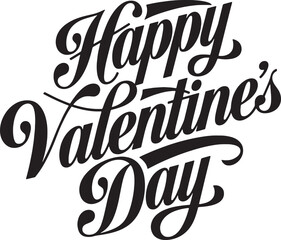 Fototapeta premium Valentine Typography Romantic Vector Art for Love and Celebration