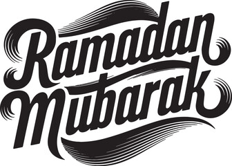 Ramadan Mubarak Greeting Typography Design with Elegant Calligraphy