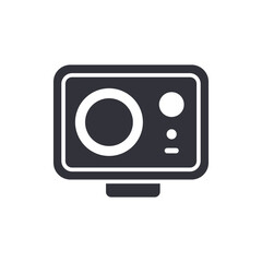 Action camera solid icons, minimalist vector illustration ,simple transparent graphic element .Isolated on white background