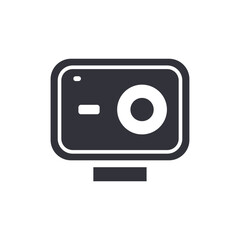 Action camera solid icons, minimalist vector illustration ,simple transparent graphic element .Isolated on white background
