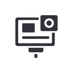 Action camera solid icons, minimalist vector illustration ,simple transparent graphic element .Isolated on white background