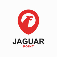 Obraz premium jaguar point simple logo in negative space