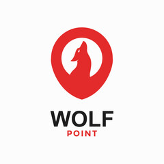 Fototapeta premium wolf point simple logo in negative space