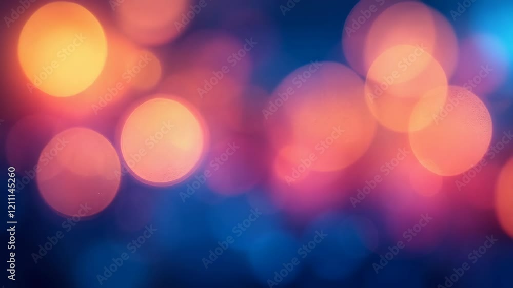 Poster vibrant bokeh lights transition in abstract motion with colorful glow